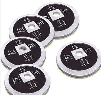 Monedas China Aluminio (Set 4 + 1) - Tamaño Medio Dolar